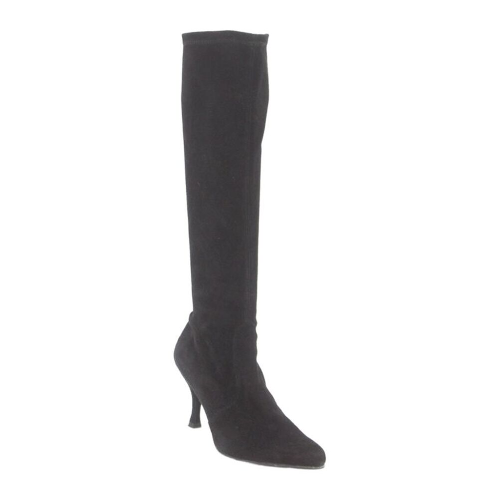 Stuart Weitzman Womens Suede Pointed Toe Knee High Boots Shoes Black Size 7
